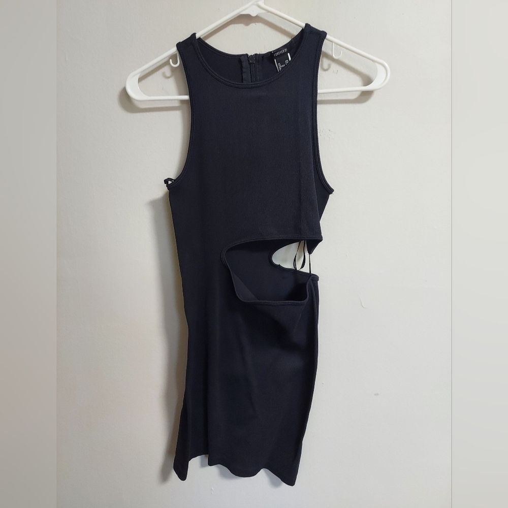 Forever 21 Charcoal Black Ribbed Sleeveless Dress Size S
